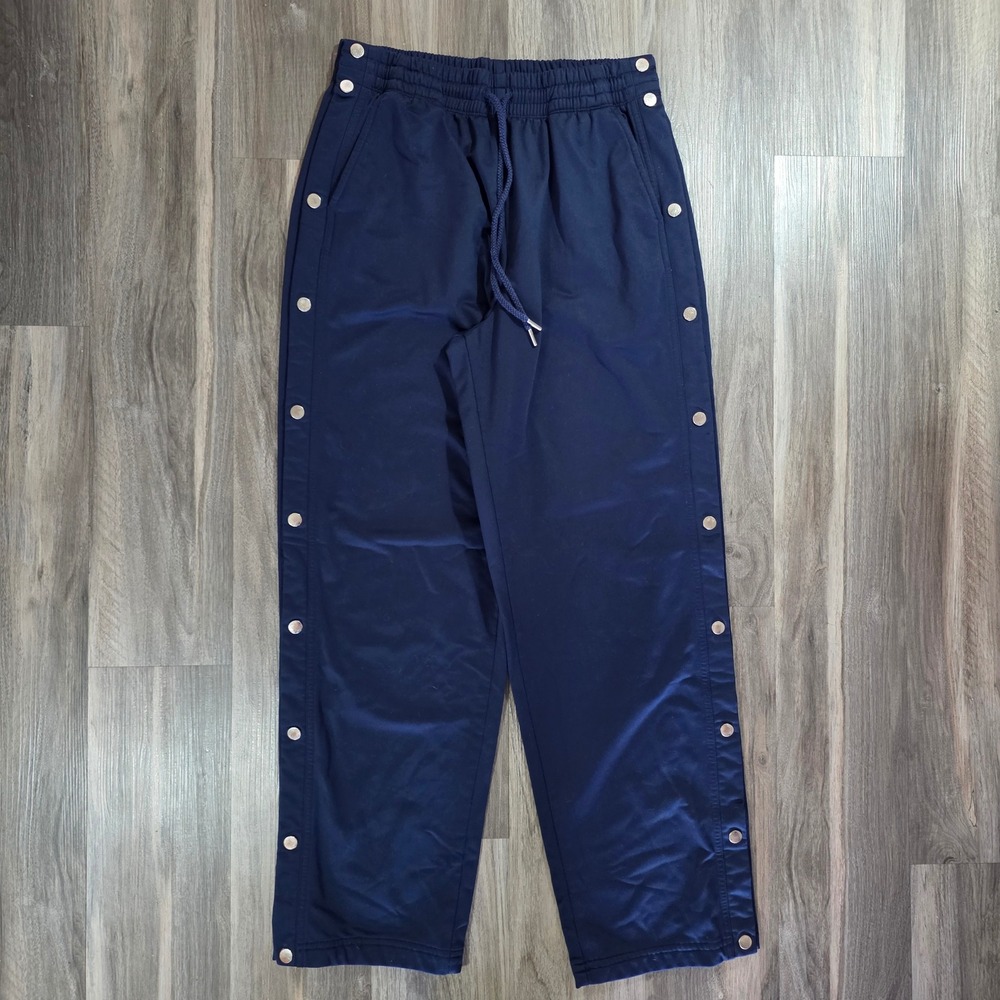 Fabletics Mens Navy Blue Snap Button Tearaway Track Pants Size Medium G-0097